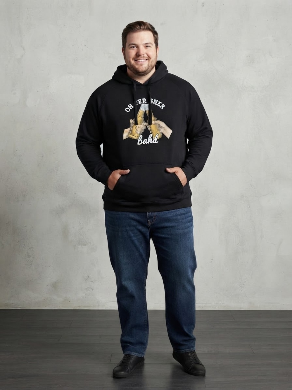 Men’s Black Graphic Pullover Hoodie